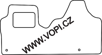 Koberec do kabíny Fiat Scudo facelift obytné auto s fixáciou 2013 - 2016 Carfit bez cípu medzi sedadlami (1368)
